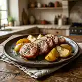Saucisson Chaud aux Pommes Fondantes à l'Huile d'Olive