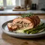 Saumon farci au lard et cèpes : recette gourmande et raffinée
