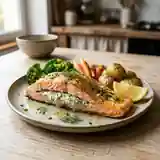 Saumon farci aux herbes et fromage frais, cuisson parfaite au four