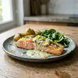 Saumon fondant à la crème d'aneth et zestes d'agrumes