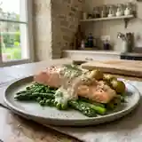 Saumon frais nappé de sauce au raifort maison
