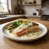 Saumon grillé à la sauce crémeuse à l'estragon