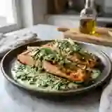 Saumon grillé et crème aux épinards