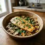 Saumonette aux champignons de Paris