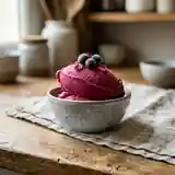Sorbet maison au cassis et à la rose, rafraîchissement fruité et floral