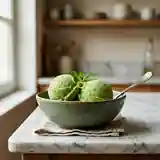 Sorbet rafraîchissant au thé vert et à la menthe