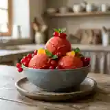 Sorbet rafraîchissant aux groseilles et à l'orange