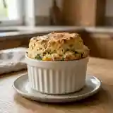 Soufflé aérien au jambon et épinards fondants