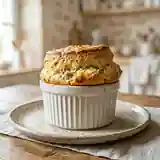 Soufflé léger au boudin blanc et banane caramélisée