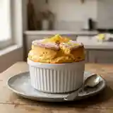 Soufflé moelleux aux écorces d'orange confites et citron frais