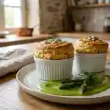 Soufflés légers de sole au saumon frais et coulis onctueux d'asperges vertes