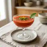 Soupe fraîche de fraises à l'orange, un dessert fruité et léger