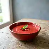Soupe fraîche et gourmande de fraises à la menthe