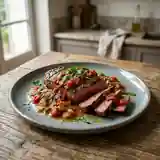 Steak grillé à la sauce tomate maison : recette savoureuse et facile