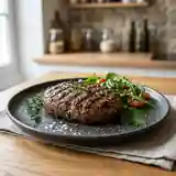 Steak haché aux herbes fraîches grillé au barbecue