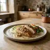 Suprêmes de Volaille Rôtis au Foie Gras, Sauce Gourmande