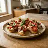 Crostini au jambon cru et mozzarella