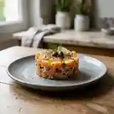 Tartare de saumon fumé frais et gourmand pour une personne