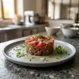 Tartare de thon frais aux herbes aromatiques et épices délicates
