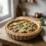 Tarte aux champignons frais fondante et savoureuse