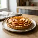 Tarte aux pêches juteuses sur crème onctueuse de noix