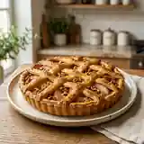 Tarte aux poires et noix avec croisillons dorés