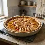Tarte aux pommes, abricots et amandes : dessert gourmand et fruité