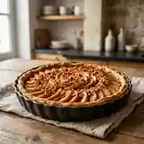 Tarte aux pommes fondante à la cannelle et praliné croustillant