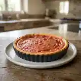 Tarte aux pralines roses façon flan onctueux