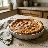 Tarte briochée moelleuse à la rhubarbe acidulée