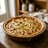 Tarte brisée aux poireaux fondants et lardons croustillants