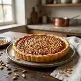 Tarte croquante aux pignons et miel doré