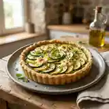 Tarte croustillante courgette, pesto et chèvre