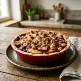 Tarte crumble aux pommes et confiture maison