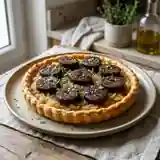 Tarte fine au boudin noir et compote de pommes maison