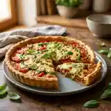 Tarte fine tomate mozzarella et sauce basilic maison