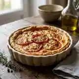 Tarte fondante à la tomate et au chèvre frais
