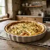 Tarte fondante au brie et poireaux caramélisés