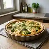 Tarte fondante au camembert et brocolis frais