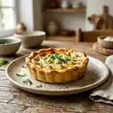 Tarte fondante au chèvre frais et menthe parfumée