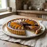 Tarte fondante au chocolat et poires caramélisées
