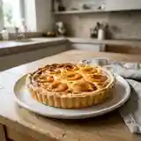 Tarte fondante au fromage frais et abricots caramélisés