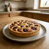 Tarte fondante aux raisins et aux amandes