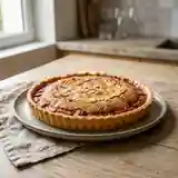Tarte gourmande à la compote de rhubarbe et poudre d'amandes