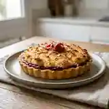 Tarte gourmande à la confiture de framboise et noix de coco