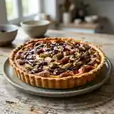 Tarte gourmande à la rhubarbe et au chocolat fondant