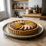 Tarte gourmande au chocolat et poires fondantes
