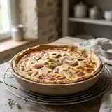 Tarte gourmande au fromage blanc et à la rhubarbe