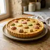 Tarte gourmande au riz crémeux et macarons fondants