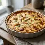 Tarte gourmande au saumon fumé et mozzarella fondante